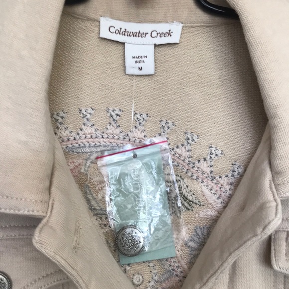NWT-Women’s ColdwaterCreek Embroidered Back Jacket - Picture 3 of 5